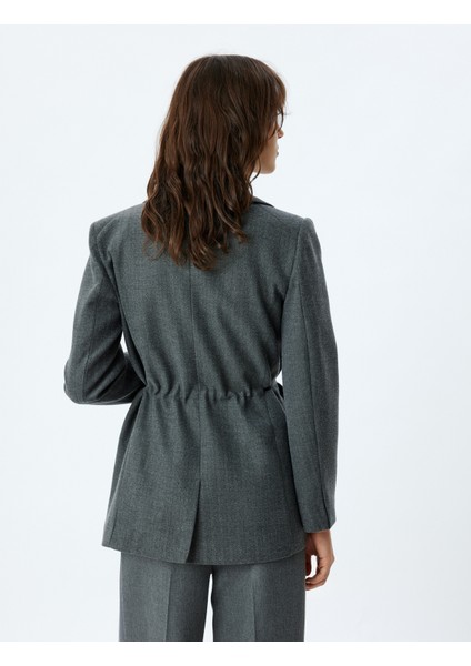 Blazer Ceket Kruvaze Ters Yaka Fiyonk Detaylı Cepli fırsatları
