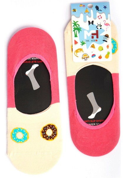 Mrhero Çok Renkli Unisex Tekli Paket Donuts Temalı Babet Renkli Çorap 1032- Mh Renkli