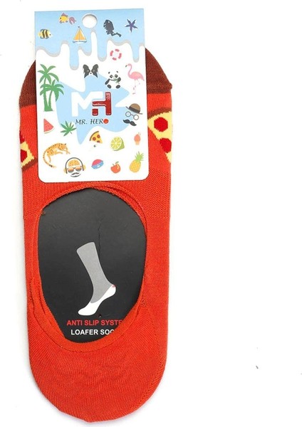 Mrhero Çok Renkli Unisex Tekli Paket Pizza Temalı Babet Renkli Çorap 1033-MH Renkli fiyatları