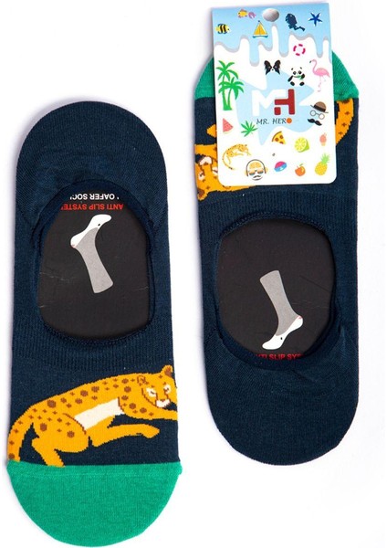 Mrhero Çok Renkli Unisex Tekli Paket Leopard Temalı Babet Renkli Çorap 1037-MH Renkli