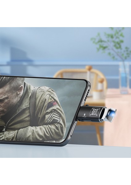 Type-C To USB + Tf Kart Çevirici Otg Adaptör