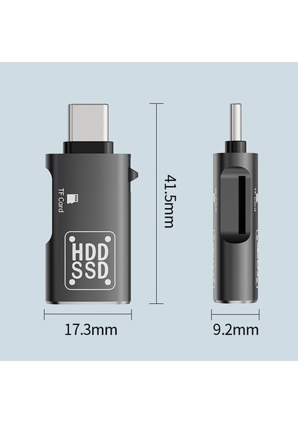 Type-C To USB + Tf Kart Çevirici Otg Adaptör