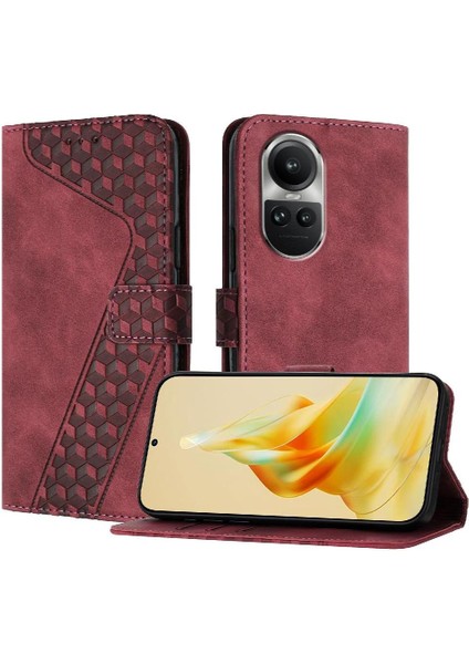 Oppo Phone 10 Pro 5g Için Telefon Kılıfı Cüzdan Kickstand Kart Yuvaları Kapak Çevirin (Yurt Dışından)
