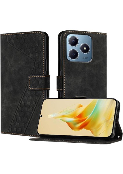 Realme C63 4g Manyetik Kapak Için Telefon Kılıfı Folio Kickstand Cüzdan Kartı (Yurt Dışından)