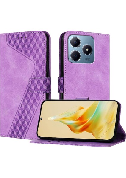 Realme C63 4g Manyetik Kapak Için Telefon Kılıfı Folio Kickstand Cüzdan Kartı (Yurt Dışından)