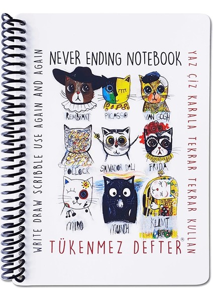 Çocuk Tükenmez 15X21CM Not Defteri-2 Ressam Kediler 3008