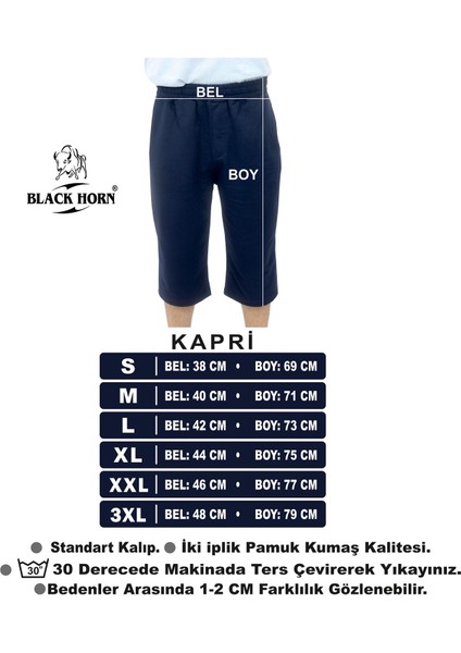 Black Horn Lacivert  Pamuk Erkek Regular Fit Cepli Şort & Kapri