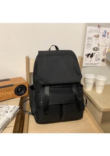 Flip-Top Düz Renk Sırt Çantası, Büyük Kapasiteli, Yüksek Görünüm, Basit Sırt Çantası, Su Geçirmez (Yurt Dışından)