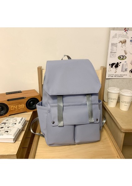 Flip-Top Düz Renk Sırt Çantası, Büyük Kapasiteli, Yüksek Görünüm, Basit Sırt Çantası, Su Geçirmez (Yurt Dışından)