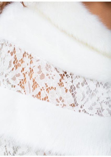 Dantelli Kürk Abiye Pelerin fiyatları