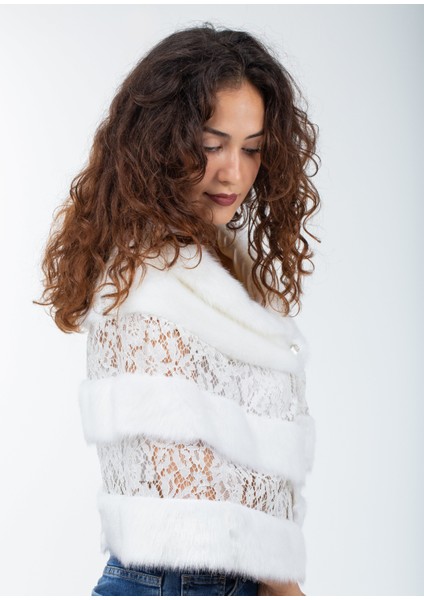 Dantelli Kürk Abiye Pelerin fırsatları