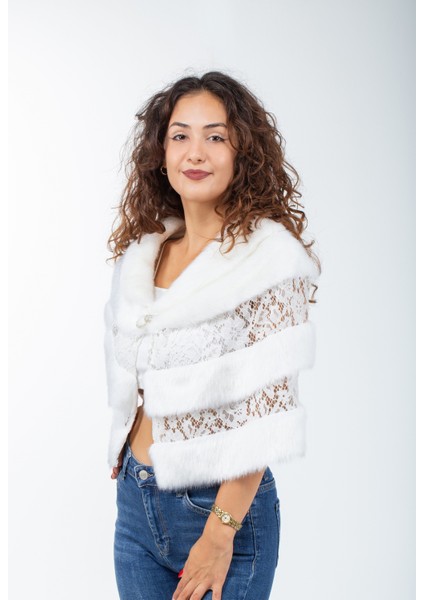 Dantelli Kürk Abiye Pelerin indirimleri