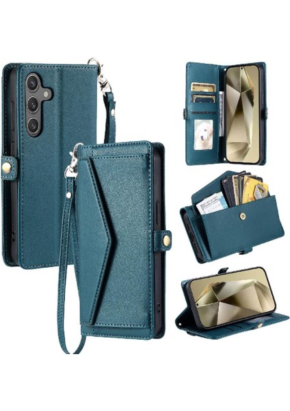 Cüzdan Crossbody Kılıf Samsung Galaxy A35 5g Fermuar Faturaları Yuvası Cüzdan (Yurt Dışından)