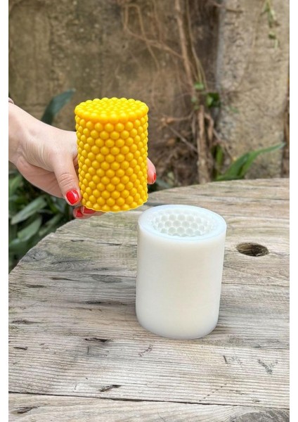 Bubble Silindir Tekli Mum Kalıbı (Silikon)