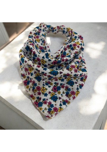 Kadın Siyah, Beyaz ve Mavi Renk Içi Çiçek Desenli %100 Koton 3'lü Bandana, Saç Aksesuarı modelleri