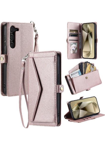 Samsung Galaxy S23 Için Cüzdan Crossbody Durumda Kart Tutucu Fermuar Faturaları Yuvası (Yurt Dışından)