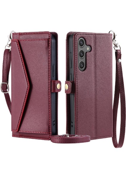 Cüzdan Crossbody Kılıf Samsung Galaxy S24 Artı Cüzdan Kılıf Kadınlar Için (Yurt Dışından)