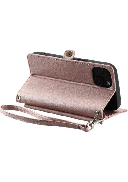 Cüzdan Crossbody Kılıf IPhone 14 Artı Fermuar Faturaları Yuvası Cüzdan Kılıf Için (Yurt Dışından)