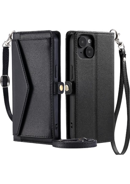 Cüzdan Crossbody Kılıf IPhone 13 Kart Tutucu Fermuar Faturaları Yuvası Cüzdan (Yurt Dışından)