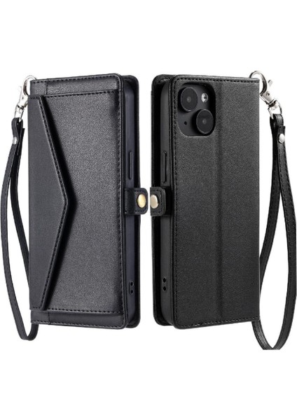Cüzdan Crossbody Kılıf IPhone 13 Kart Tutucu Fermuar Faturaları Yuvası Cüzdan (Yurt Dışından) modelleri