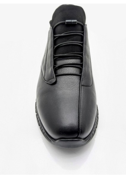 Erkek Ortopedik Gerçek Deri Lastik Bağlı Ayakkabı - Siyah - 44 fırsatları