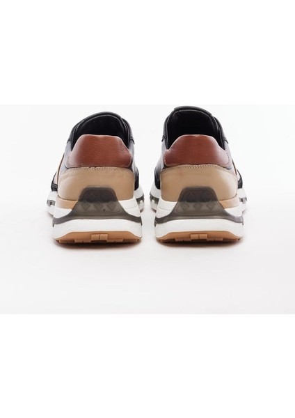 6672 Gerçek Deri Erkek Sneaker Ayakkabı - Siyah-Hardal - 42 modelleri