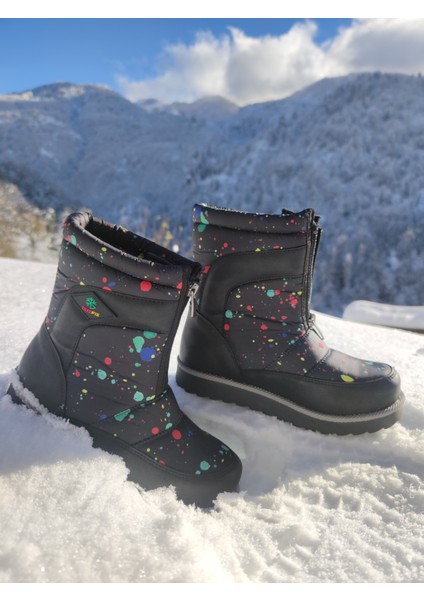 Su Geçirmez Çocuk Kar Botu - Çkar 2a - Renkli-Siyah-Gri