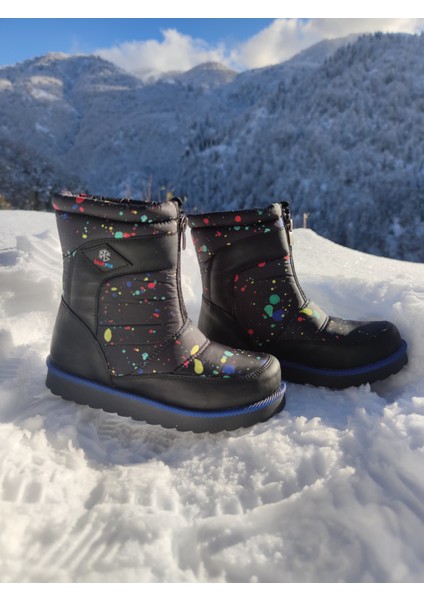 Su Geçirmez Çocuk Kar Botu - Çkar 2 - Renkli-Siyah-Mavi