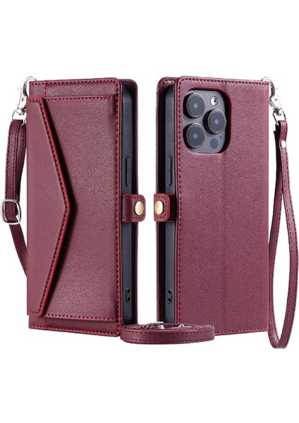 IPhone 13 Pro Için Cüzdan Crossbody Durumda Rfıd Engelleme Cüzdan Durumda (Yurt Dışından)