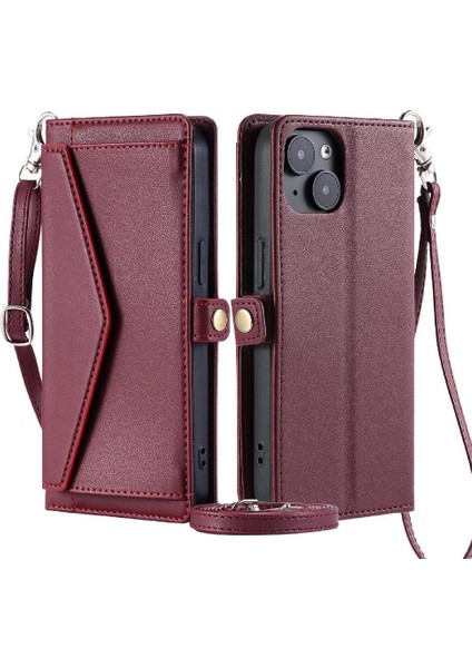 Cüzdan Crossbody Kılıf IPhone 13 Için Mini Kart Tutucu Cüzdan Kılıf Kadınlar Için (Yurt Dışından)