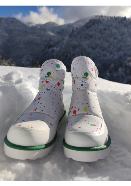 Su Geçirmez Çocuk Kar Botu - Çkar 1 - Renkli-Beyaz-Yeşil fırsatları