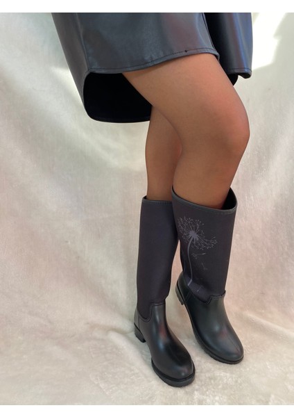 Çiğdem Siyah Dalgıç Kumaş Lastik Çizme - Siyah - 37 - St01587-Siyah-37 modelleri