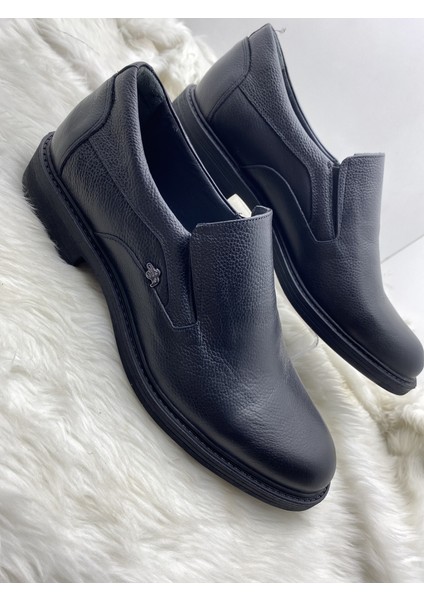 Çiğdem Gerçek Deri Kauçuk Taban Klasik Düz Model Erkek Ayakkabı (A.Akın360) - Siyah - 42 - St00674-Siyah-42