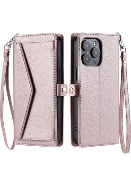 Cüzdan Crossbody Durumda IPhone 15 Pro Max Kart Tutucu Için Rfıd Engelleme (Yurt Dışından)