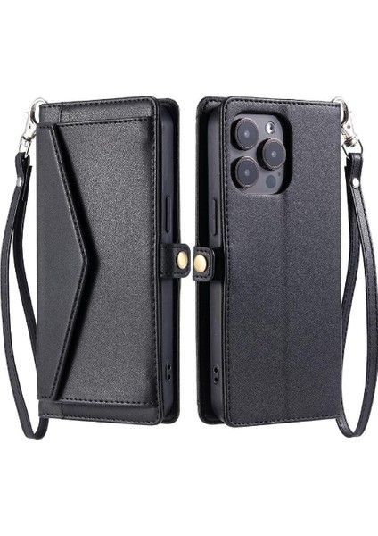 Cüzdan Crossbody Durumda IPhone 15 Pro Max Kart Tutucu Için Rfıd Engelleme (Yurt Dışından)
