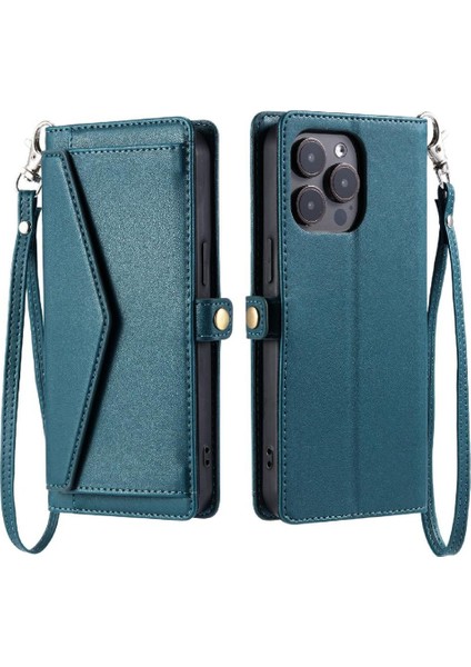 Cüzdan Crossbody Durumda IPhone 15 Pro Kart Tutucu Rfıd Engelleme Cüzdan (Yurt Dışından)