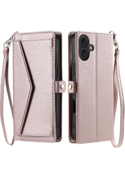 Cüzdan Crossbody Durumda IPhone 16 Için Artı Kart Tutucu Fermuar Faturaları Yuvası Için (Yurt Dışından)