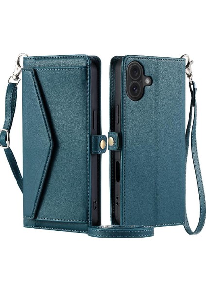 Cüzdan Crossbody Durumda IPhone 16 Için Artı Kart Tutucu Fermuar Faturaları Yuvası Için (Yurt Dışından)