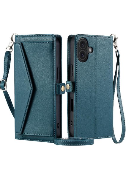 Cüzdan Crossbody Kılıf IPhone 16 Kart Tutucu Cüzdan Kılıf Kadınlar Için Yuvası (Yurt Dışından)