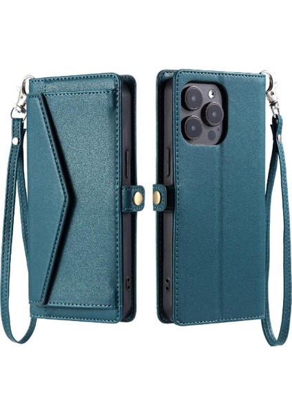 Cüzdan Crossbody Durumda IPhone 13 Pro Max Rfıd Engelleme Fermuar Faturaları (Yurt Dışından)