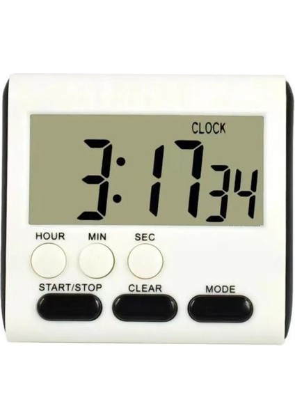 Sanec Dijital Zamanlayıcı Geri Sayım Saati Mutfak Saati Timer Geri Sayım Kronometre Mini Saat