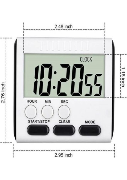 Sanec Dijital Zamanlayıcı Geri Sayım Saati Mutfak Saati Timer Geri Sayım Kronometre Mini Saat fırsatları