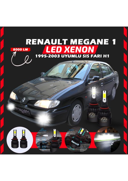 Renault Megane 1 1995-2003 Sis Farı Uyumlu Şimşek Etkili LED Xenon Light Series H1