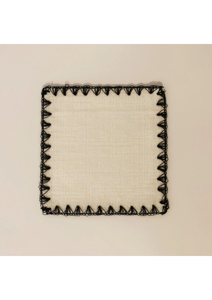 Etamin Işlemelik Sunum Peçetesi - 6 Parça - 15 x 15 cm - Kahve Yanı Sunum Peçetesi - Kokteyl Peçetesi