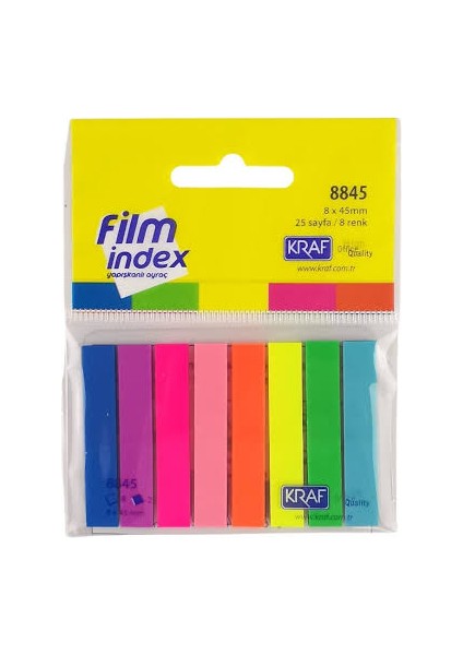 Fılm Index 8 Renk 25 Sayfa 8845 Yapışkan Not Kağıdı
