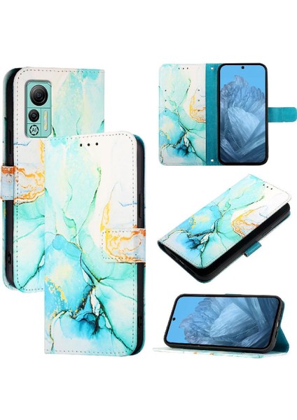 Ulefone Not 14 Için Kılıf Mermer Desen Kickstand Cüzdan Pu Deri (Yurt Dışından)