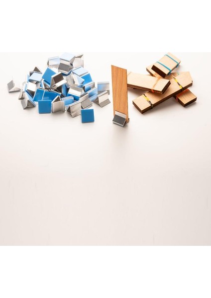 Ahşap Mum Fitili + Yapışkanlı Sehpa - 50 Adet ( 20MM x 75MM x 0,5mm )