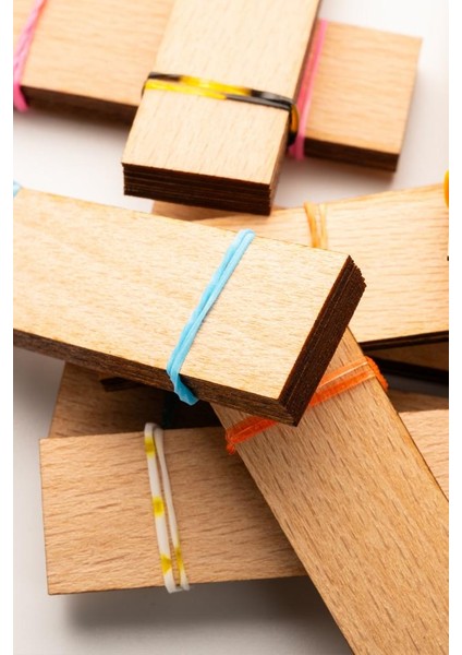 Ahşap Mum Fitili + Yapışkanlı Sehpa - 50 Adet ( 20MM x 75MM x 0,5mm ) indirimleri