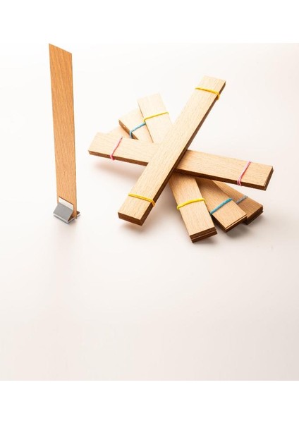 Ahşap Mum Fitili + Yapışkanlı Sehpa - 50 Adet ( 20MM x 150MM x 0,5mm ) fiyatları