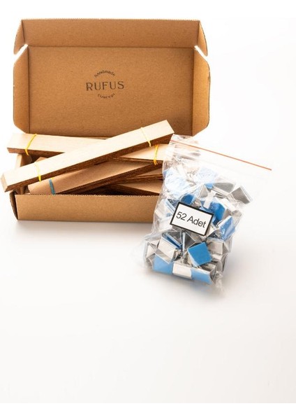 Ahşap Mum Fitili + Yapışkanlı Sehpa - 50 Adet ( 20MM x 150MM x 0,5mm ) fırsatları